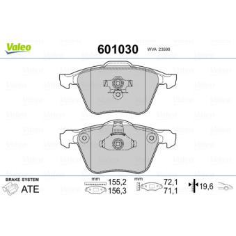 Jeu de 4 plaquettes de frein avant VALEO OEM 30793231