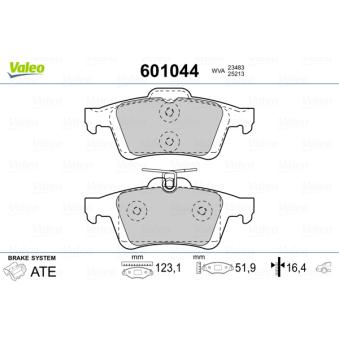Jeu de 4 plaquettes de frein arrière VALEO OEM ME3M5J2M008AA