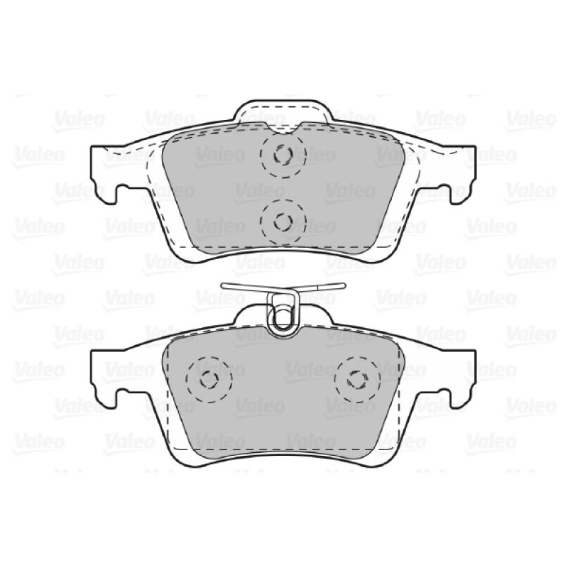 Jeu de 4 plaquettes de frein arrière VALEO 601044 - Visuel 1