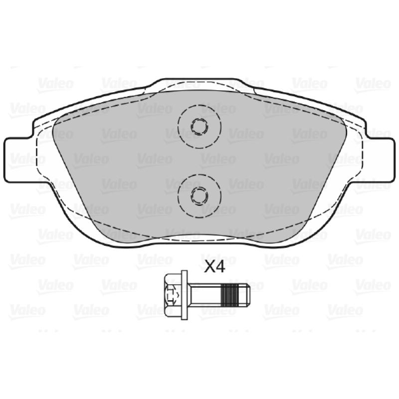 Jeu de 4 plaquettes de frein avant VALEO 601053 - Visuel 1