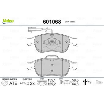 Jeu de 4 plaquettes de frein avant VALEO OEM 77365355