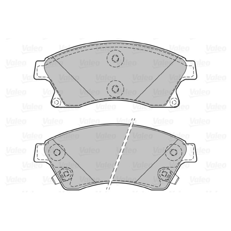 Jeu de 4 plaquettes de frein avant VALEO 601071 - Visuel 1