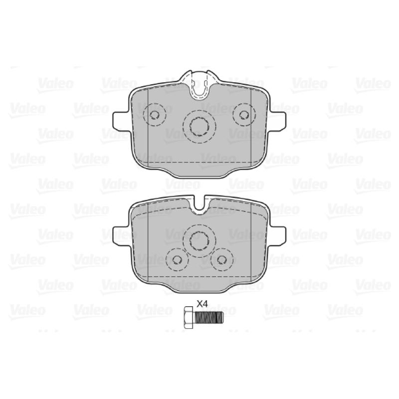 Jeu de 4 plaquettes de frein arrière VALEO 601145 - Visuel 1