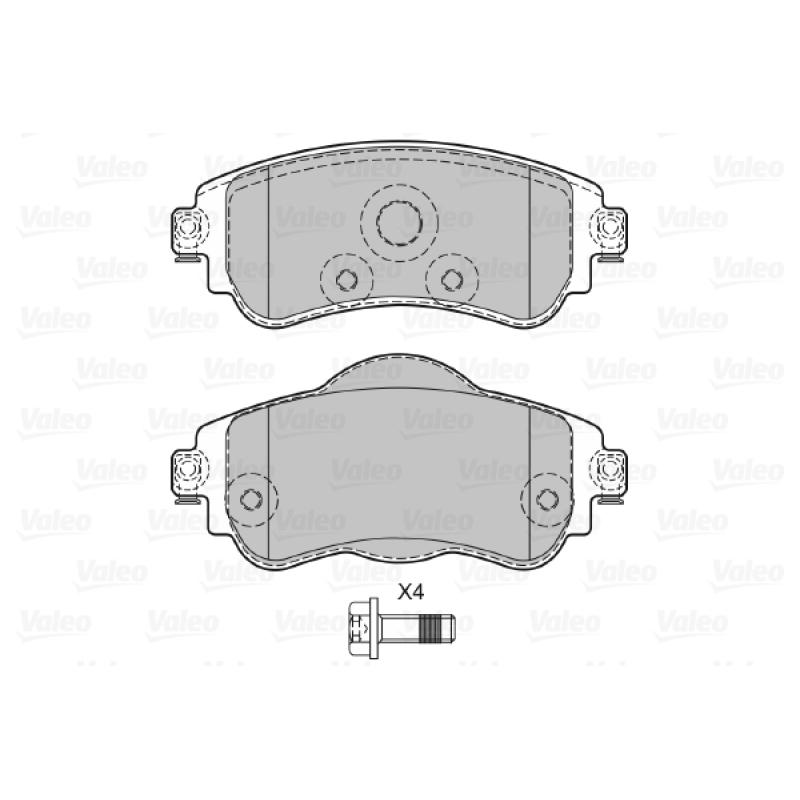 Jeu de 4 plaquettes de frein avant VALEO 601293 - Visuel 1