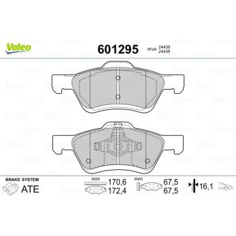 Jeu de 4 plaquettes de frein avant VALEO OEM 6L842L361AA