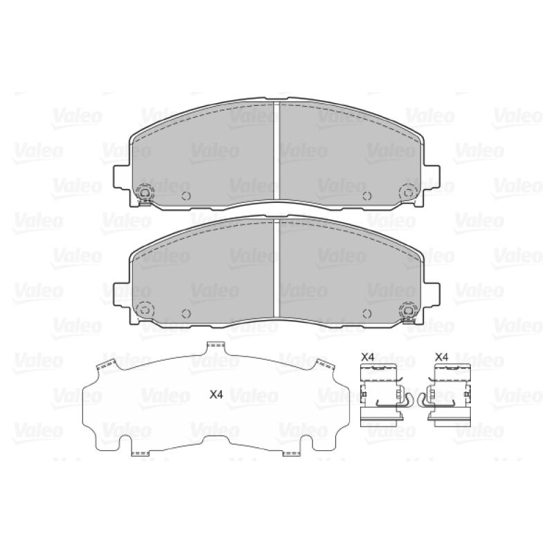 Jeu de 4 plaquettes de frein avant VALEO 601314 - Visuel 1