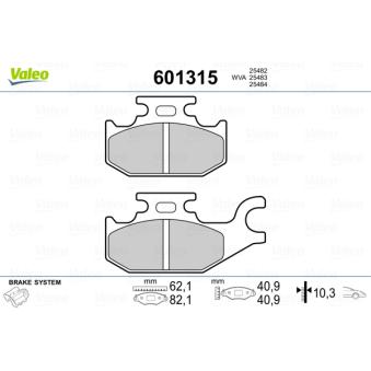 Jeu de 4 plaquettes de frein avant VALEO OEM 410607828R