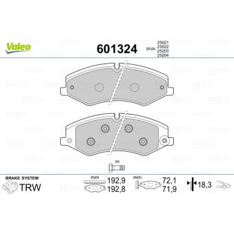 Jeu de 4 plaquettes de frein avant VALEO OEM LR161940