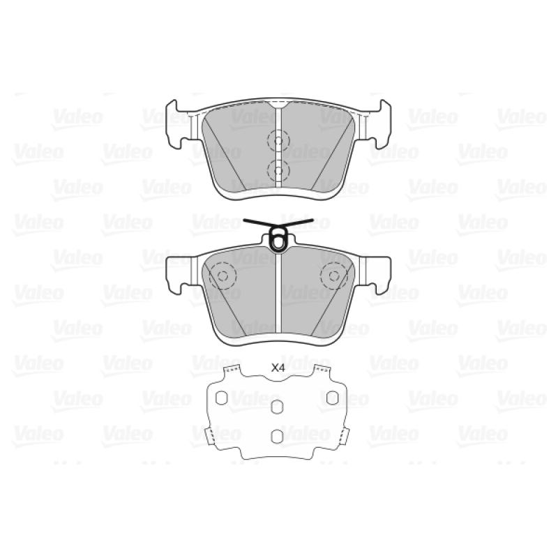Jeu de 4 plaquettes de frein arrière VALEO 601329 - Visuel 1