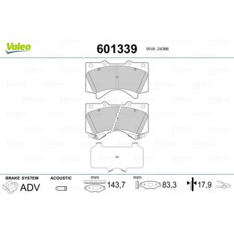 Jeu de 4 plaquettes de frein avant VALEO OEM 0446560280