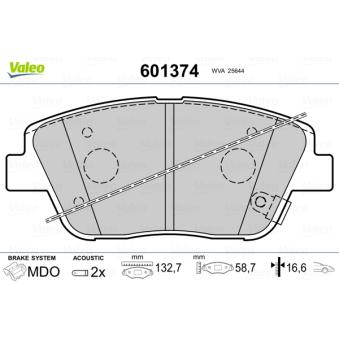 Jeu de 4 plaquettes de frein avant VALEO OEM 581013QA50