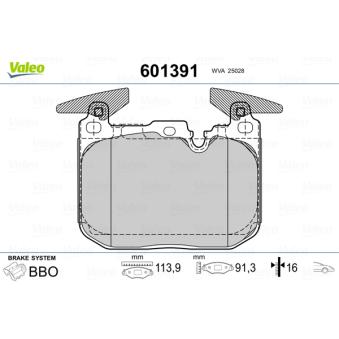 Jeu de 4 plaquettes de frein avant VALEO OEM 6889266