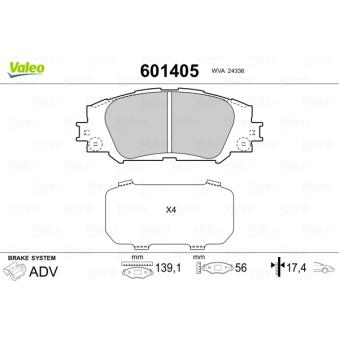 Jeu de 4 plaquettes de frein avant VALEO OEM 0446502410
