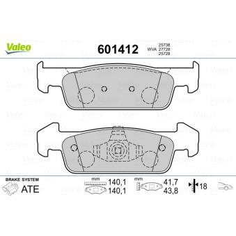 Jeu de 4 plaquettes de frein avant VALEO OEM 8660005291