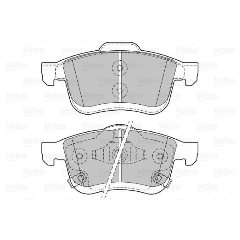 Jeu de 4 plaquettes de frein avant VALEO 601414 - Visuel 1