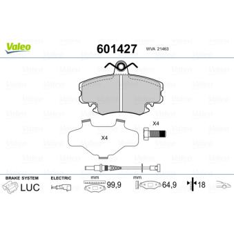 Jeu de 4 plaquettes de frein avant VALEO OEM 7711130071