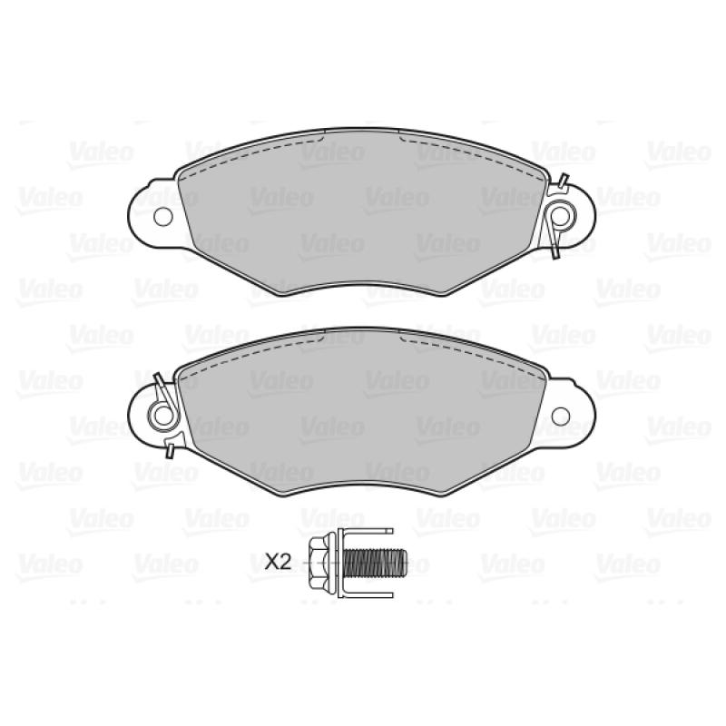 Jeu de 4 plaquettes de frein avant VALEO 601433 - Visuel 1