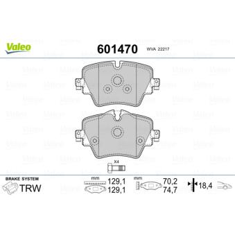 Jeu de 4 plaquettes de frein avant VALEO OEM 6860019