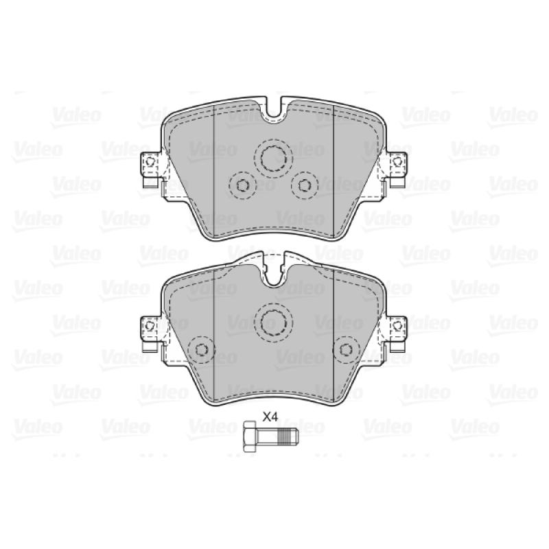 Jeu de 4 plaquettes de frein avant VALEO 601470 - Visuel 1