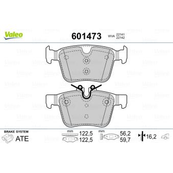 Jeu de 4 plaquettes de frein arrière VALEO OEM T2H41074 Jeu de 4 plaquettes de frein arrière VALEO OEM T2H41074