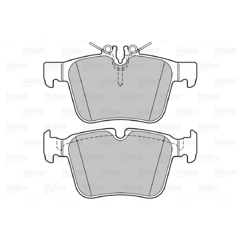 Jeu de 4 plaquettes de frein arrière VALEO 601489 - Visuel 1