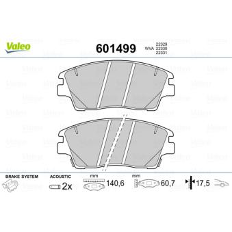Jeu de 4 plaquettes de frein avant VALEO OEM 58101F2A50