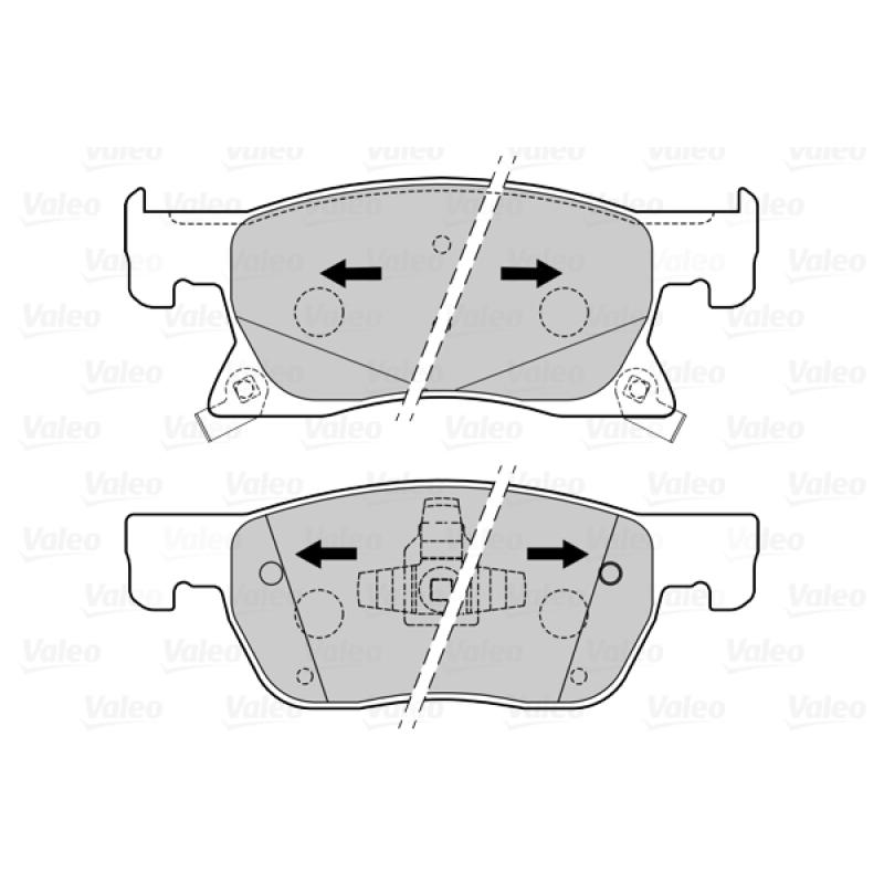 Jeu de 4 plaquettes de frein avant VALEO 601502 - Visuel 1