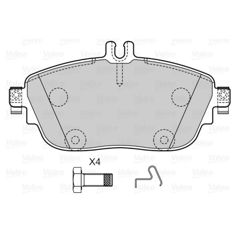 Jeu de 4 plaquettes de frein avant VALEO 601503 - Visuel 1