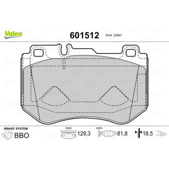 Jeu de 4 plaquettes de frein avant VALEO OEM 0084201720