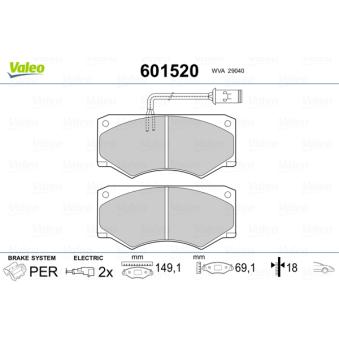 Jeu de 4 plaquettes de frein avant VALEO OEM 1906243