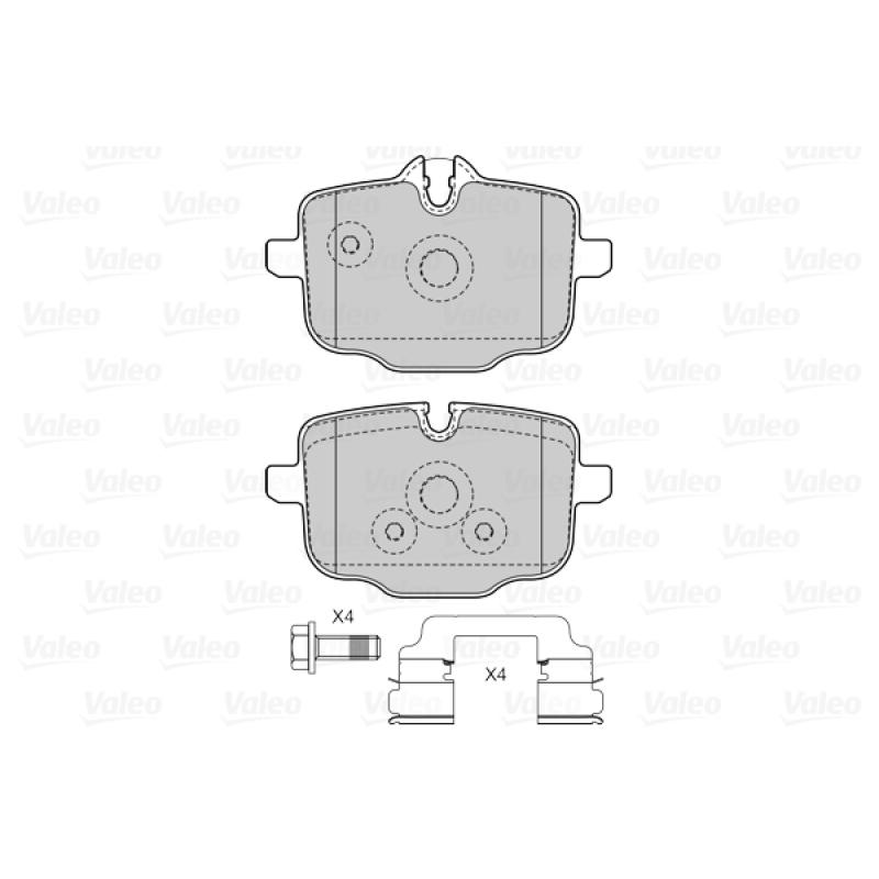 Jeu de 4 plaquettes de frein arrière VALEO 601521 - Visuel 1