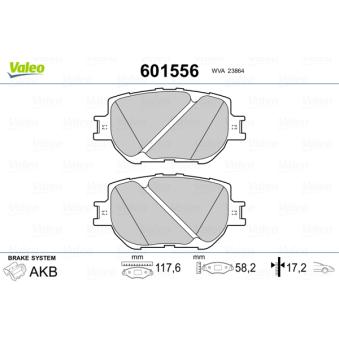Jeu de 4 plaquettes de frein avant VALEO OEM 044652B030