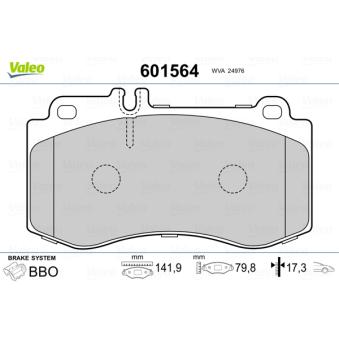Jeu de 4 plaquettes de frein avant VALEO OEM 4201805