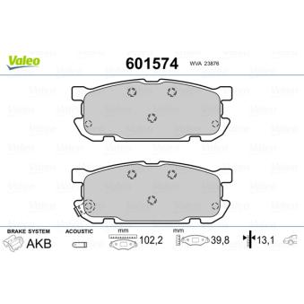 Jeu de 4 plaquettes de frein arrière VALEO OEM NCY32643Z