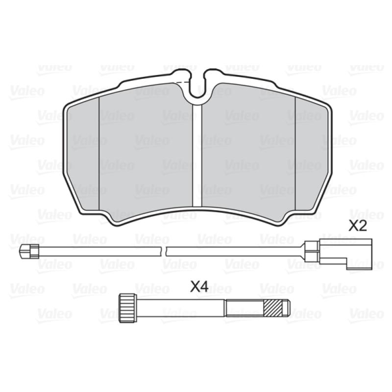 Jeu de 4 plaquettes de frein arrière VALEO 601577 - Visuel 1