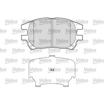 Jeu de 4 plaquettes de frein avant VALEO OEM 0446548050