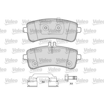 Jeu de 4 plaquettes de frein arrière VALEO OEM 0084200720