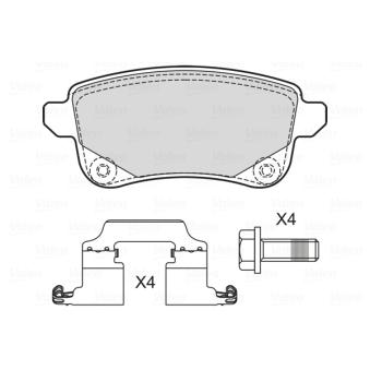 Jeu de 4 plaquettes de frein arrière VALEO OEM 440608061R Jeu de 4 plaquettes de frein arrière VALEO OEM 440608061R