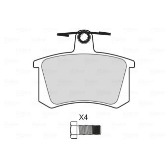 Jeu de 4 plaquettes de frein arrière VALEO OEM 4D0698451G