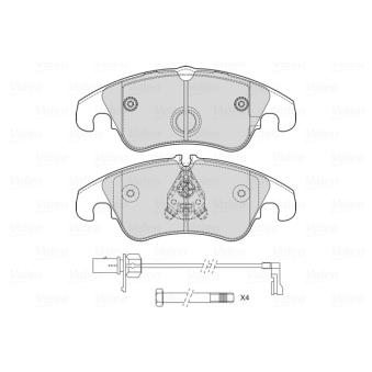 Jeu de 4 plaquettes de frein avant VALEO OEM 8R0698151A