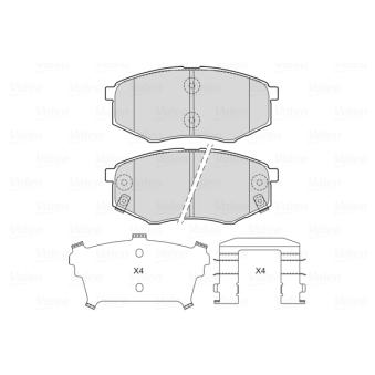 Jeu de 4 plaquettes de frein avant VALEO OEM 58101C1A20