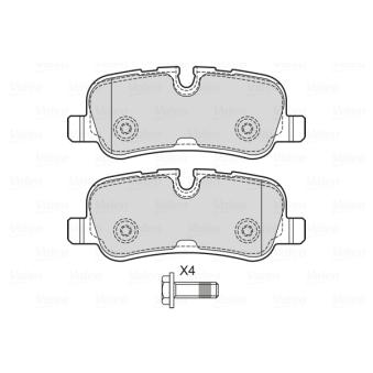 Jeu de 4 plaquettes de frein arrière VALEO OEM LR015519 Jeu de 4 plaquettes de frein arrière VALEO OEM LR015519