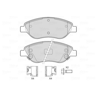 Jeu de 4 plaquettes de frein avant VALEO OEM 77367623