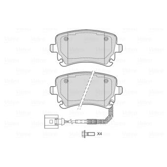 Jeu de 4 plaquettes de frein arrière VALEO OEM 4E0698451