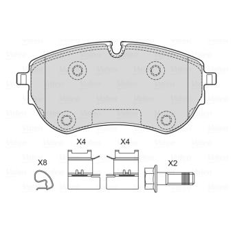 Jeu de 4 plaquettes de frein avant VALEO OEM 2H6698151