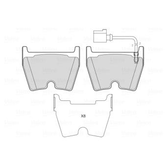 Jeu de 4 plaquettes de frein avant VALEO OEM 8U0698151E