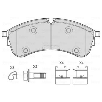 Jeu de 4 plaquettes de frein avant VALEO OEM 2N0698151A