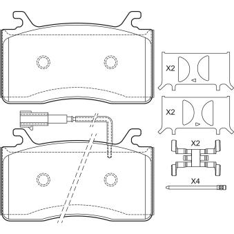 Jeu de 4 plaquettes de frein avant VALEO OEM 77368321