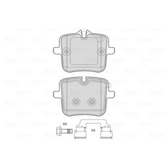 Jeu de 4 plaquettes de frein arrière VALEO OEM 34217991043 Jeu de 4 plaquettes de frein arrière VALEO OEM 34217991043