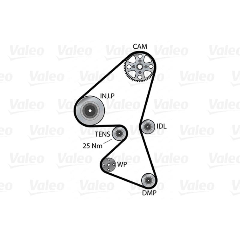 Pompe à eau + kit de courroie de distribution VALEO 614557 - Visuel 1